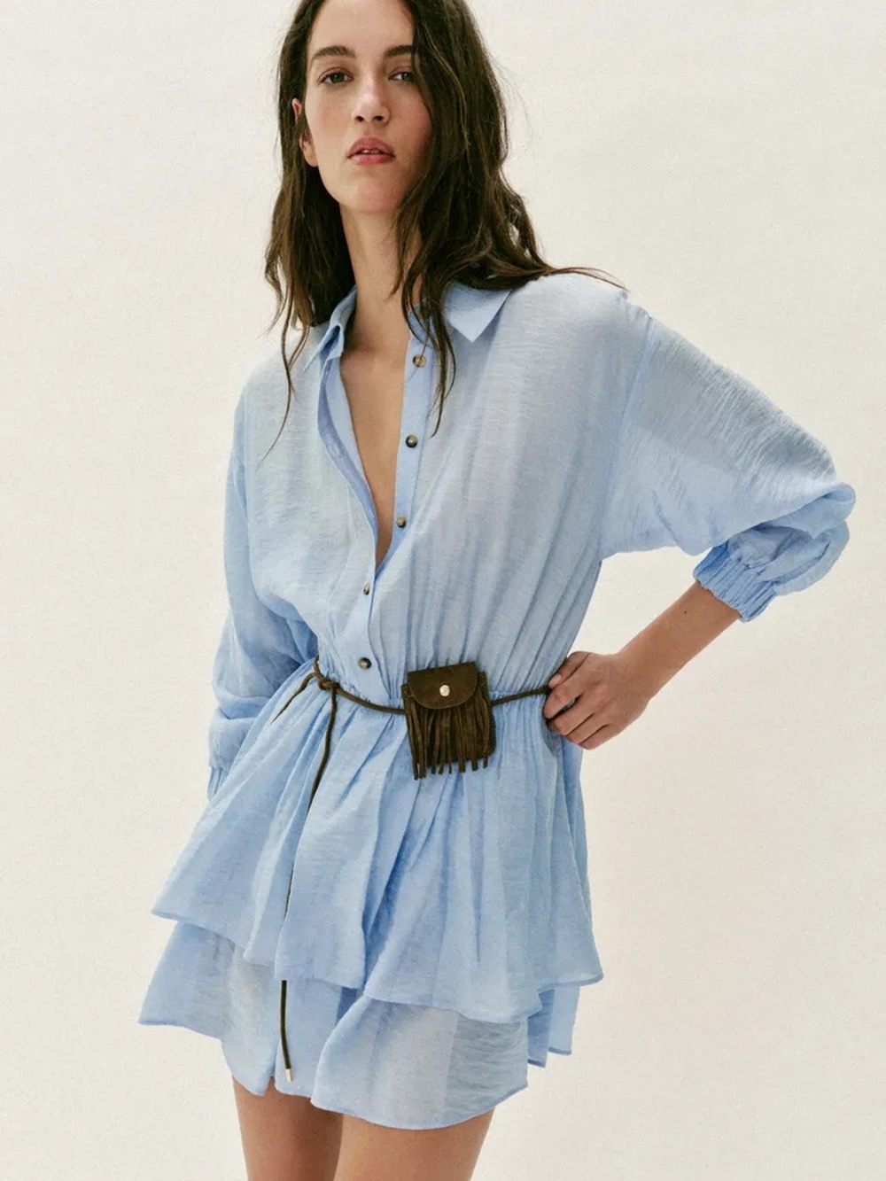 ZARA BELTED POCKET SHORT DRESS